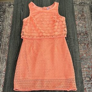 Elegant Coral Lace Women’s Dress